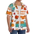 thumbnail image 4 of Cauagu Fall Pumpkins Men's Short Sleeve Button Down Hawaiian Shirt for Men Bowling Shirts Casual Summer Beach Shirt,Large, 4 of 6