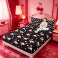 thumbnail image 3 of meiyoeat Pink Wild Flamingo Queen Sheets,Tropical Animal Theme Queen Sheet Sets For Girl,4-Piece,1 Flat Sheet,1 Fitted Sheet And 2 Pillowcases, 3 of 6