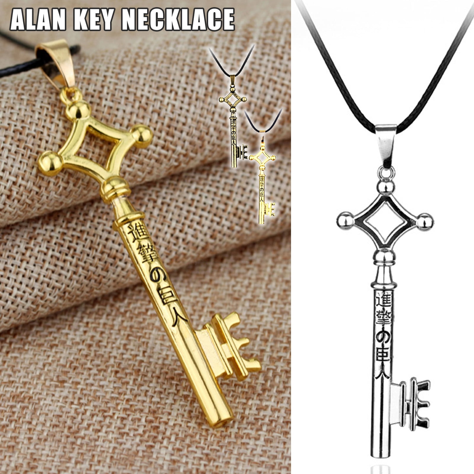 Attack On Titan Eren Jaeger Key Pendant Cosplay Necklace Anime Cosplay Jewelry Gifts For Men Woman Walmart Com