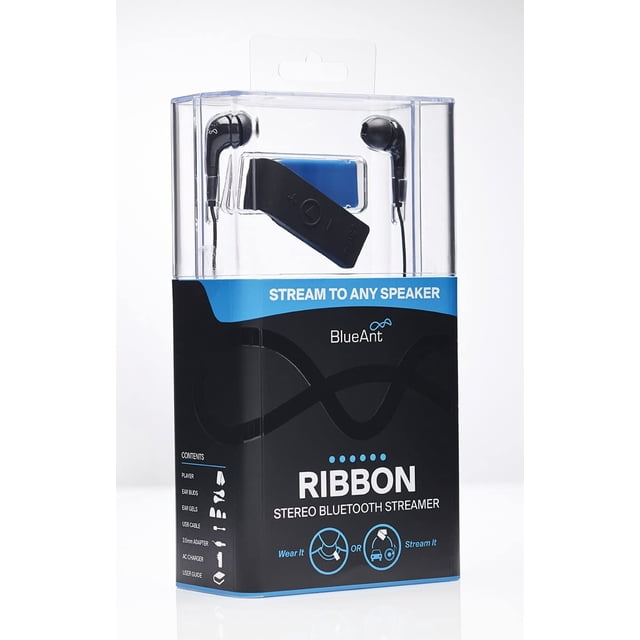 BlueAnt RB-BKBL-US Ribbon Stereo Bluetooth er- Bluetooth - Retail Packaging - Black/Blue