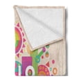 thumbnail image 2 of Saying Soft Flannel Fleece Blanket, Hello Summer Colorful Typography Print Holiday and Vacation Theme Geometric Design, Cozy Plush for Indoor and Outdoor Use, 70" x 90", Multicolor, by Ambesonne, 2 of 5