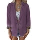 thumbnail image 2 of Blazer casual con puños de leopardo, cuello de solapa frontal abierto Blazer de mujer con frente abierto Blazer con cuello de solapa frontal abierto Valor excepcional, 2 of 5
