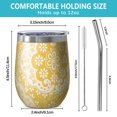 thumbnail image 5 of 12oz Stemless Wine Tumblers Yellow Ethnic Floral Pattern Vacuum Insulated Stainless Steel Travel Tumbler Cups Mug with Lid and Straw for Champaign,Cocktail,Beer with Cleaning Brush, 5 of 5