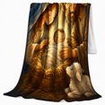 thumbnail image 2 of Peaceful decorative motif Family Scene Under Starry Night Sky, Festive decorative motif Scene, Warm Flannel Blanket for Living Room and Family Room, Art Lovers Christmas Gift, Festive Home Decor, 2 of 9