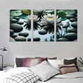 thumbnail image 3 of Nawypu Canvas Wall Art - White Lotus and Black Zen Stones Picture - Modern Wall Decor Gallery Canvas Wraps Giclee Print Stretched and Framed Ready to Hang, 3 of 4