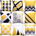 thumbnail image 2 of de 9 fundas de almohada decorativas de 18 x 18 con estampado geométrico de doble cara, funda de almohada bohemia para sofá, sala de estar, cama, coche (amarillo), 2 of 4