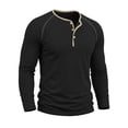 thumbnail image 5 of Bainana Long Sleeve Henley Shirts For Men Crew Neck Soft Moisture Wicking T-Shirt Solid Color Regular Fit Everyday Wear Basic Tops Size L, 5 of 8