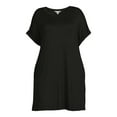 thumbnail image 4 of Terra & Sky Women's Plus Size Roll Cuff T-Shirt Dress, 4 of 5