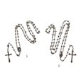 thumbnail image 3 of Collar de rosario con cuentas redondas de oración, colgante religioso cristiano de Jesús con cruz para hombres y mujeres, joyería con abalorio., 3 of 5