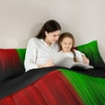 thumbnail image 5 of jejeloiu Modern Abstract Geometric Full Size Comforter Sets,Green Red Black Bedding Sets For Girls Boys Reversible 3 Pieces, 5 of 8