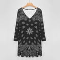 thumbnail image 4 of Paisley Pattern Long Sleeve Dresses For Women Vintage Elegant Party Dress Oversized V-neck Dress S-8XL, 4 of 7