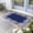 Blue, variant on Coastal Coral Door Mat Indoor Outdoor, Orange White Ocean Marine Nautical Beach Non Slip Welcome Mat with Rubber Backing, Absorbent Fabric Front Door Mats Entryway Rug for Home Patio Entrance 24"x36"