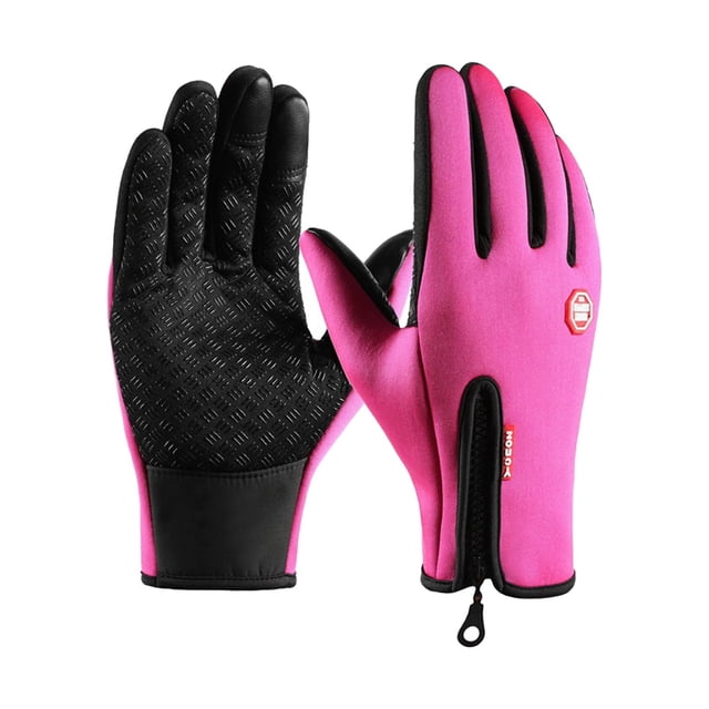 Guantes de invierno Hugo con aislamiento térmico antideslizantes impermeables para clima frío ciclismo rosado XXL