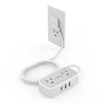 thumbnail image 1 of Cable de extensión TESSAN de 10 pies con 2 salidas y 3 puertos USB, gris, 1 of 6