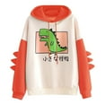 thumbnail image 2 of jsaierl Kawai Hoodie Pink,Cute Dinosaur Hoodies for Women Sweatshirts Daily Casual Long Sleeve Tunic Tops Loose Comfy Hoodie, 2 of 4
