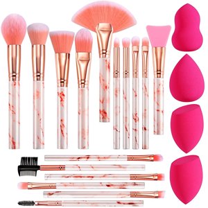 Sixteen-Piece Professional Makeup Brush Set With Sponges