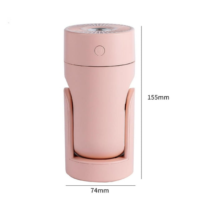 Nuevo humidificador de cabeza de agitación de viento único enchufable USB humidificador de coche doméstico humidificador de niebla pesada (rosa)