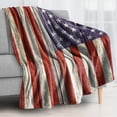 thumbnail image 2 of Super Soft Flannel Fleece Throw Blanket, Lightweight Sherpa Blankets Comfortable Bed Throws 3D Printed Blanket for Couch/Chair/Sofa/Bed/Dorm/Bedroom/Home (Wood Plank American Us Flag), 2 of 5