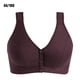 thumbnail image 1 of Sonducket sujetador algodón TureClos mujeres mediana edad sin aros cierre frontal talla grande bralette ropa interior morado oscuro 44/100, 1 of 6
