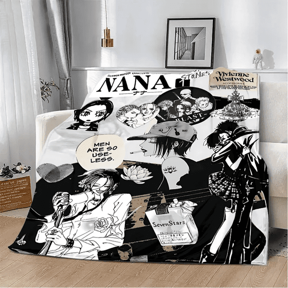 Anime Girls Nana Flannel Blanket 3d Printed Picnic Blankets Warm Soft and Comfortable Throw Blanket Home Travel Birthday Gift