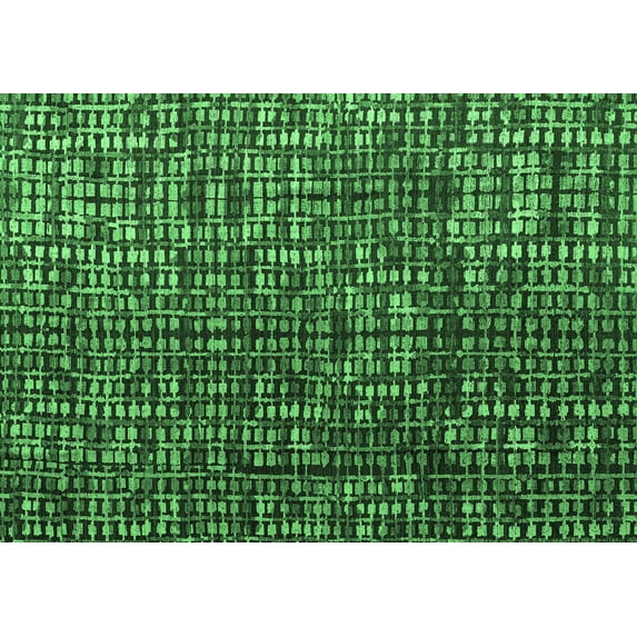 Ahgly Company Indoor Rectangle Abstract Emerald Green Modern Area Rugs, 4' x 6'