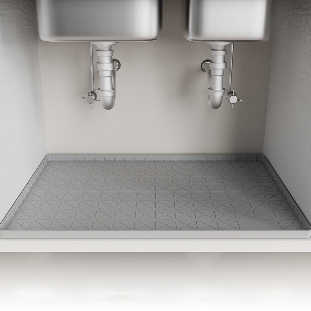yaaqii Under Sink Mat Silicone Under Sink Mats for Kitchen Waterproof Protectors Tray