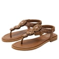 thumbnail image 5 of Sandalias de verano de talla grande para mujer, zapatos planos bohemios romanos de cuento de hadas, zapatos de playa para vacaciones en la playa, 5 of 5