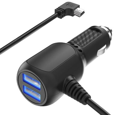 car charger for , 2 usb ports 12v/36v car vehicle power charger adapter built-in mini usb cord cable for garmin gps nuvi 200 57lm 67 c255 2539lmt 2597lmt