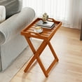 thumbnail image 5 of Gymax Outdoor Wood Tray Table w/Removable Serving Tray & Folding Frame for Porch, 5 of 8