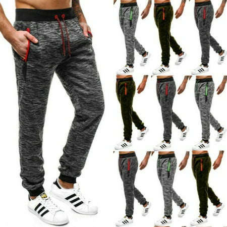 Men Slim Fit Jogger Sports Gym Bodybuilding Running Track Trousers