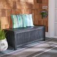 thumbnail image 2 of SAFAVIEH Abri Transitional Outdoor Patio Cushion Storage Box, Black, 2 of 15