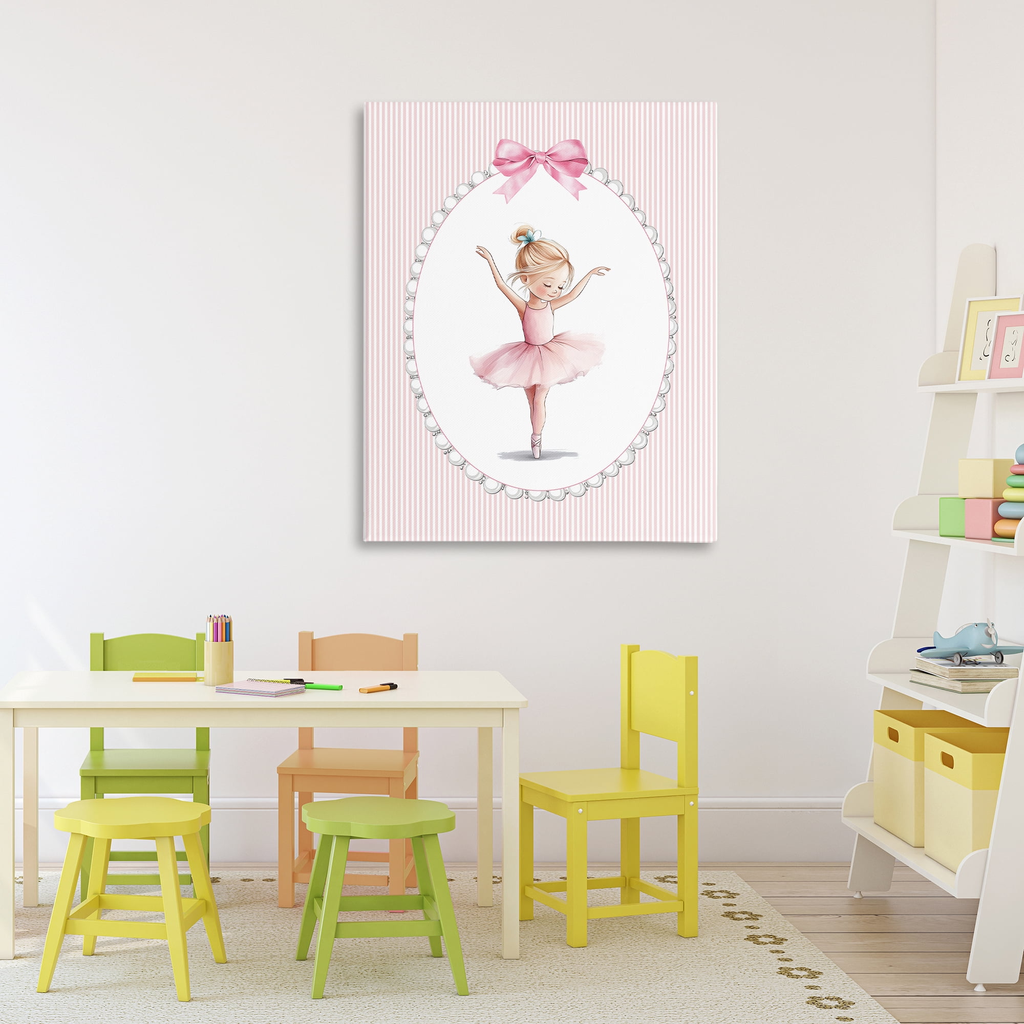 Stupell Industries Dance Pink Ballerina Canvas Wall Art, design by Christine Simpson Art