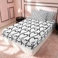 thumbnail image 2 of Erosebridal Lovely Hearts Zipper Twin Comforter Sets with Fitted Sheet and 2 Pillowcases, Love Theme Zipper Bedding Set, Reversible, Monochrome Black, Reversible, 2 of 6