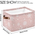 thumbnail image 4 of GZHJMY Storage Basket Christmas Snowflake Pink Foldable Canvas Laundry Baskets Bin Waterproof Inner Layer with Sturdy Handles for Toy Nursery Blanket Clothes 1 Pack, 4 of 7