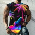 thumbnail image 2 of BiZtdJrK Graphic Tank Tops for Men Summer Sleeveless Muscle Shirts Beach Hawaiian Coconut Tree Tanks Going Out Outfits Black XXL, 2 of 6