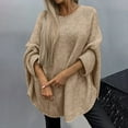thumbnail image 2 of RMGVDSD Womens Oversized Sweaters Autumn Winter Casual Crew Neck Long Sleeve Loose Pullover Sweater Tops Solid Color Soft Sweater Fashion Outfit /Khaki, 2 of 5