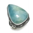 thumbnail image 2 of Natural Aquamarine Gemstone Handmade 925 Sterling Silver Jewelry Ring S.8, 2 of 2