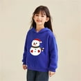 thumbnail image 2 of Tfken Christmas Toddler Kids Boys Sweatshirt Comfortable Hooded Snowman Print Tops Blue Hoodies Size 6-7 Years, 2 of 3