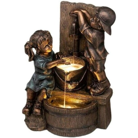 Kscd Kiss Boy And Girl Bronze Statue Child Best For Porch Yard Patio Garden Stone Like Classic Décor Canada Kscd Kiss Boy And Girl Bronze Statue, Bronze Garden Statues Canada