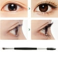thumbnail image 4 of Singel Double Head Pro Eyebrow Eyelash Makeup Brush Cosmetics Make Up Brush Tool Black&Coffee, 4 of 10