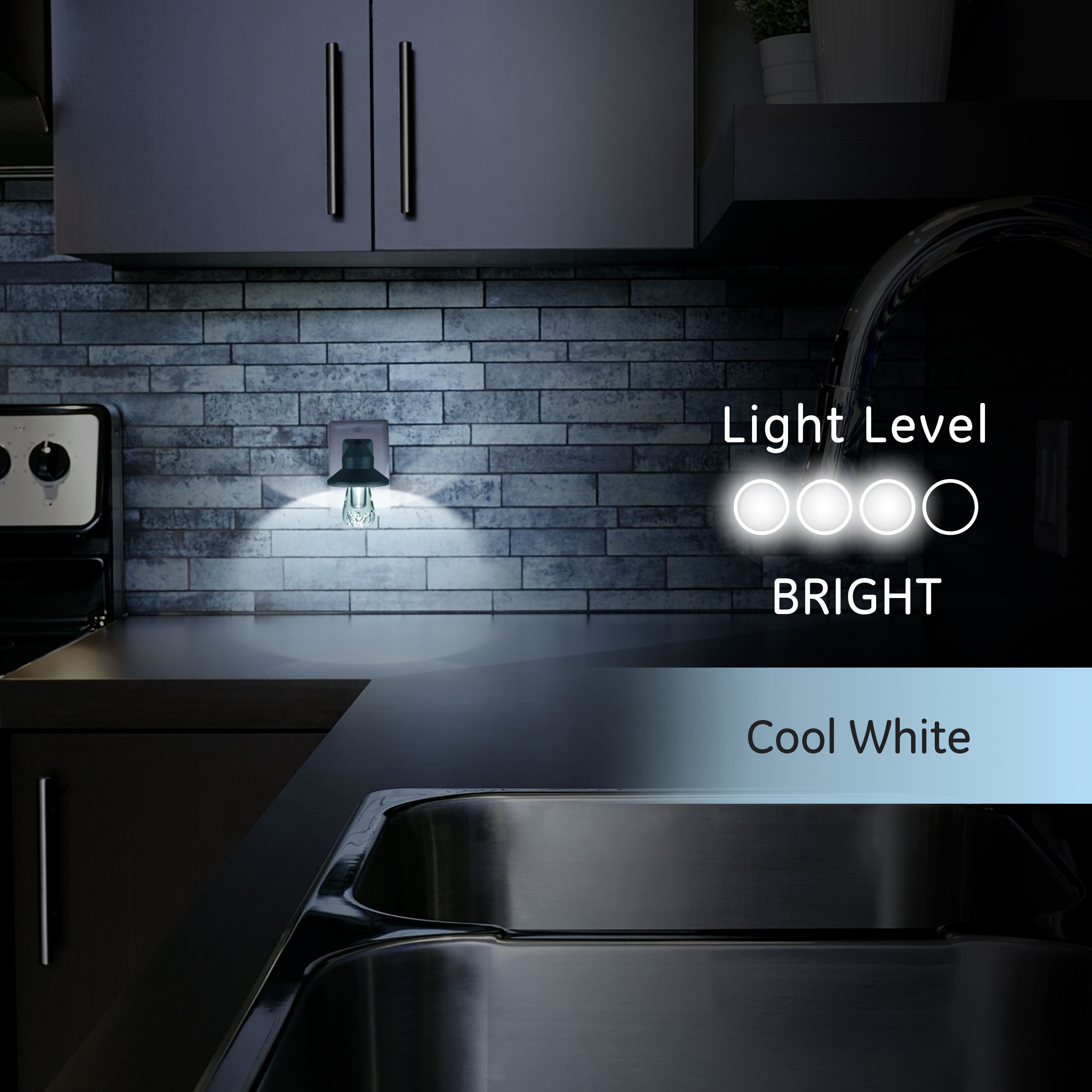 GE Vintage LED Night Light, Plug-In, Dusk to Dawn, Silver Hood, 41417