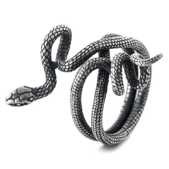 ZMY Home Stainless Steel Snake Ring Fashionable and Edgy Serpent Design Jewelry (11)