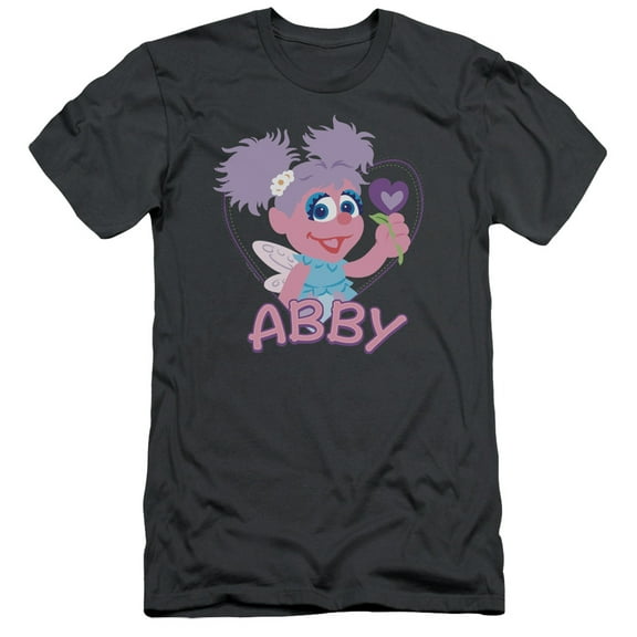 Sesame Street Flat Abby S/S Adult 30/1 T-Shirt Charcoal