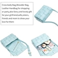 thumbnail image 3 of Bolsos A-Azul Bolso Bandolera Tejido Para Mujer, Bandolera Pequeña De Hombro, Cartera De Mano, Bolso Cuadrado Jormftte WRHS-238-3, 3 of 5