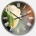 thumbnail image 1 of DesignArt Belle Horloge Murale Grande Rose Blanche Peinte, 1 of 2