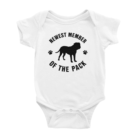 

Newest Member of The Pack Dogue de Bordeaux Dog Cute Baby Jumpsuits Boy Girl