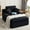 Black, variant on GAOHAPY 65"x45" Corduroy Boneless Chaise Lounge Sofa, Deep Seat Lazy Single Sofa Bed with Pillows, No Assembly Required for Living Room Bedroom
