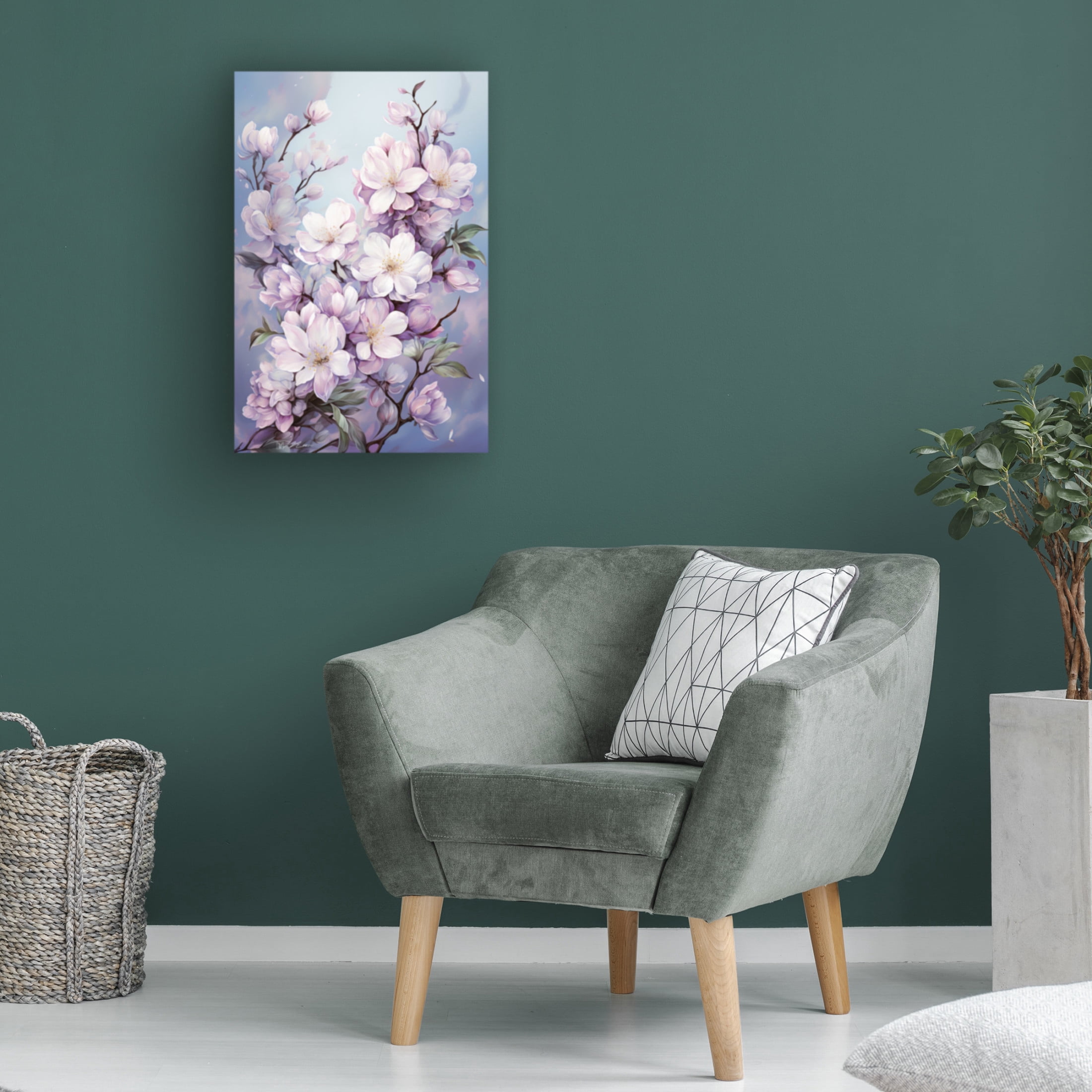 Canvas Wall Art - Momart 'Moon Of Lilac 3' Wall Art for Living Room, Bedroom, or Office Décor by Trademark Fine Art - 22 x 32 Inches