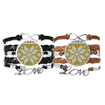 thumbnail image 1 of Stitching Octopus Quadrilateral Illustration Bracelet Hand Strap Leather Rope Wristband Double Set, 1 of 3