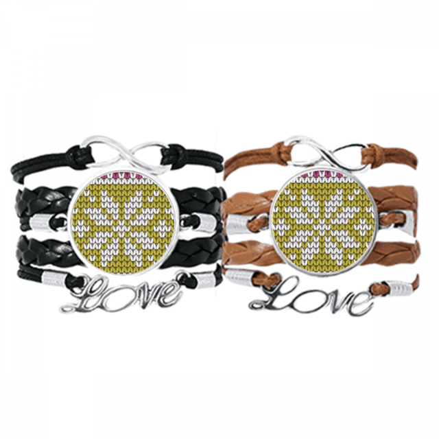 Stitching Octopus Quadrilateral Illustration Bracelet Hand Strap Leather Rope Wristband Double Set